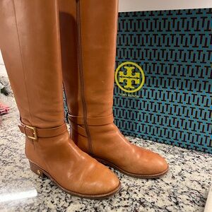 Tory Burch Tan Leather Riding Boots